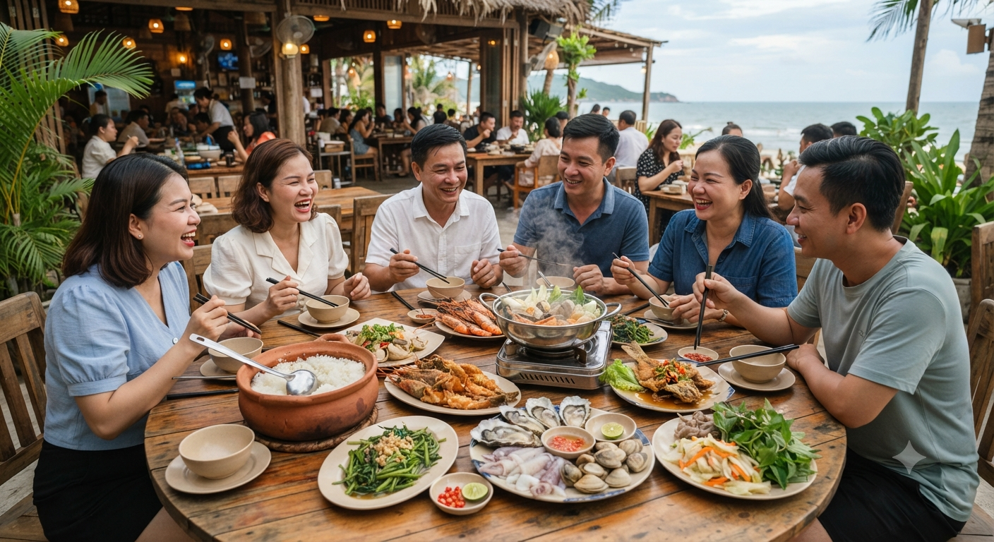 Gợi ý thực đơn mẫu cho nhóm 4-6 người khi dùng bữa tại nhà hàng Hồ Tràm